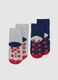 Multi-coloured baby Christmas socks twin pack in cotton blend_1