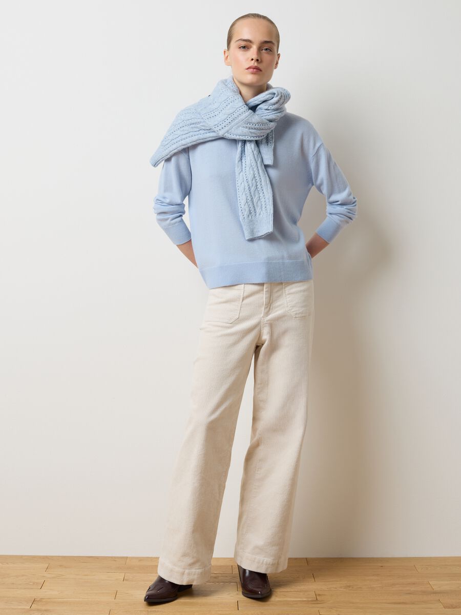 Regular fit light blue pure wool sweater_2