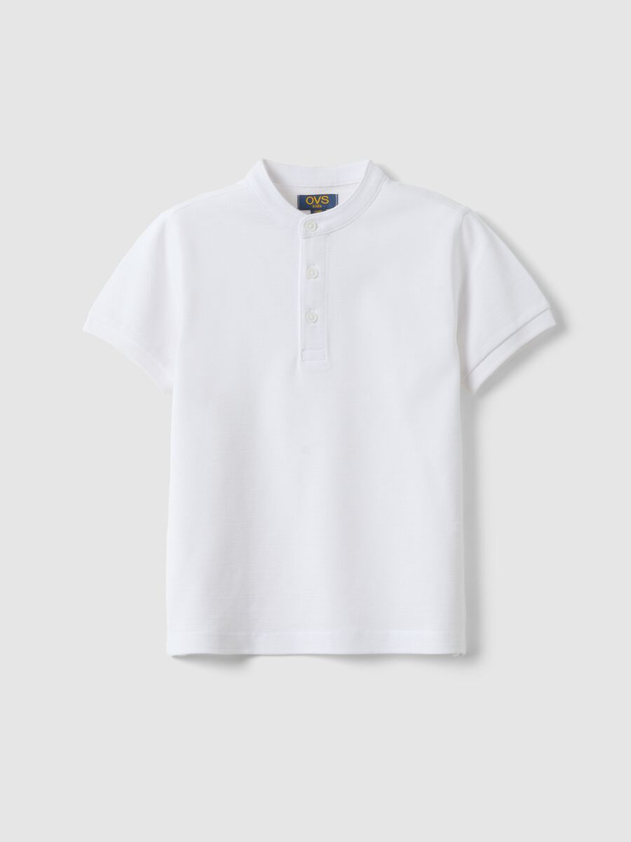 Polo in puro cotone bianca da bambino regular fit_0