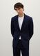 Navy slim fit blazer with button closure_0