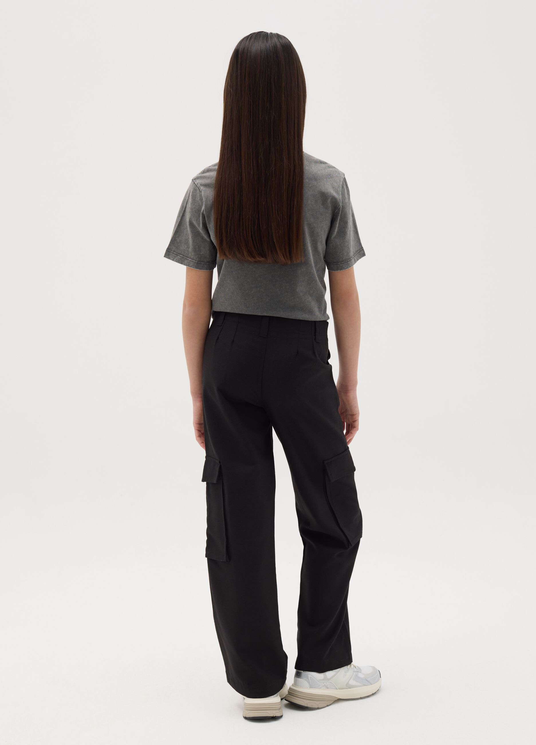 Pantalone cargo a gamba larga 