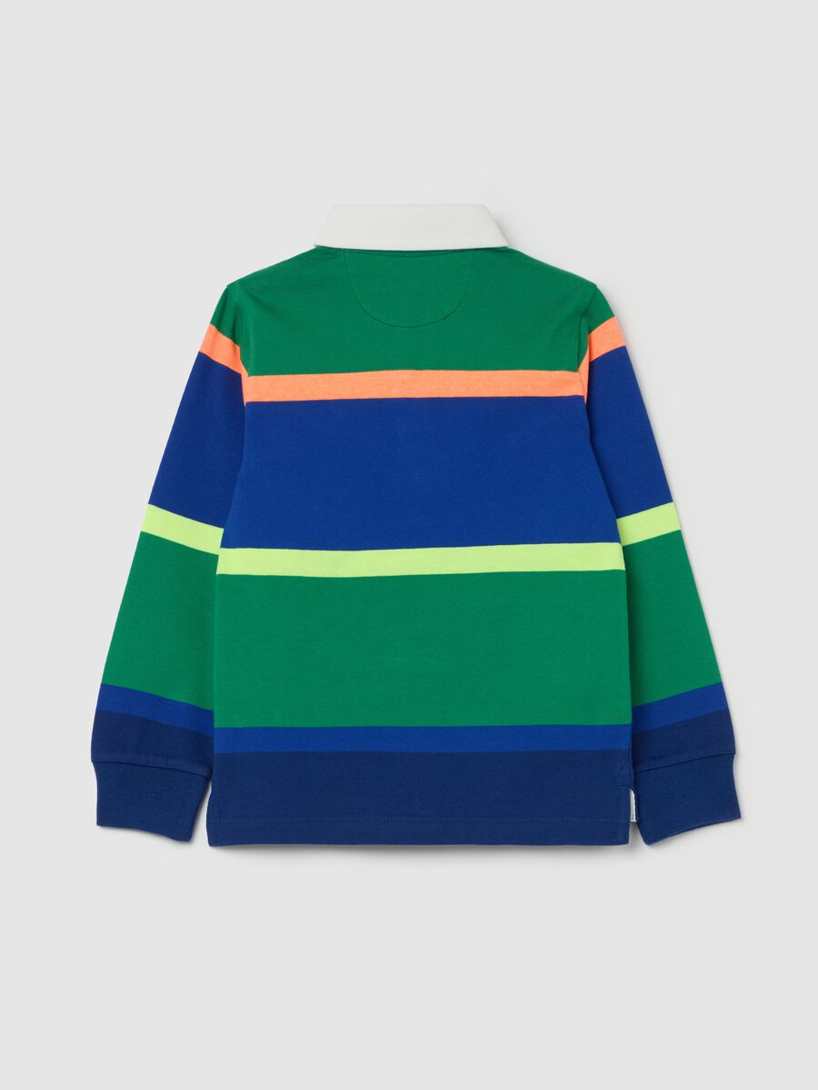 Long-sleeved polo shirt with striped pattern_4