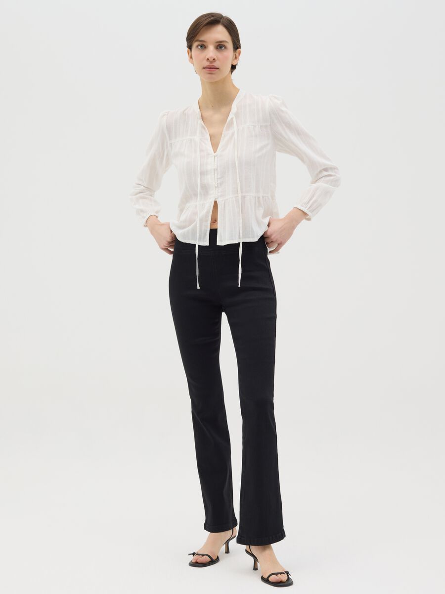 Black flare-fit jeggings_0