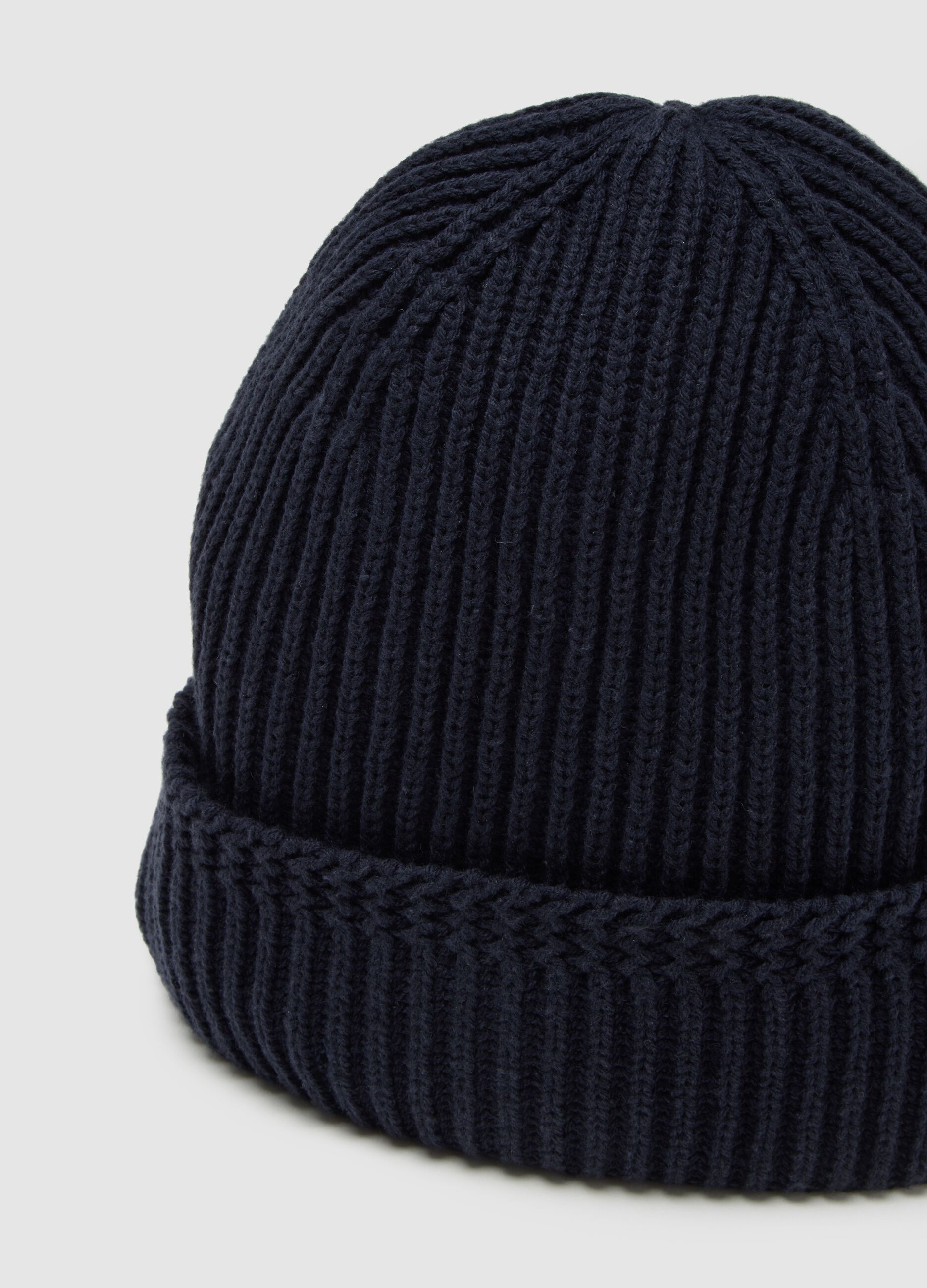Black Cotton Blend Beanie