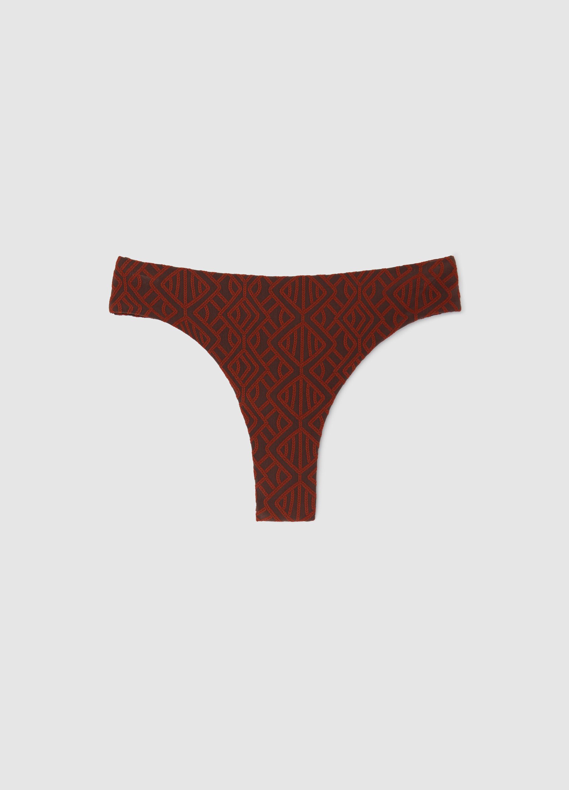 Women’s Brazilian-cut briefs in multicoloured stretch fabric