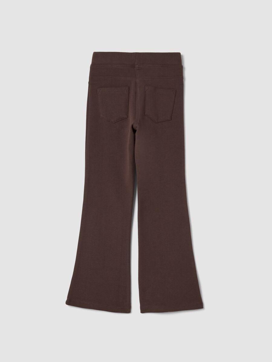 Treggings flare marroni in cotone elasticizzato_1