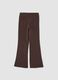 Brown flared stretch-cotton treggings_1