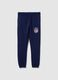 Blue cotton blend jogger trousers regular fit with NFL logo_4