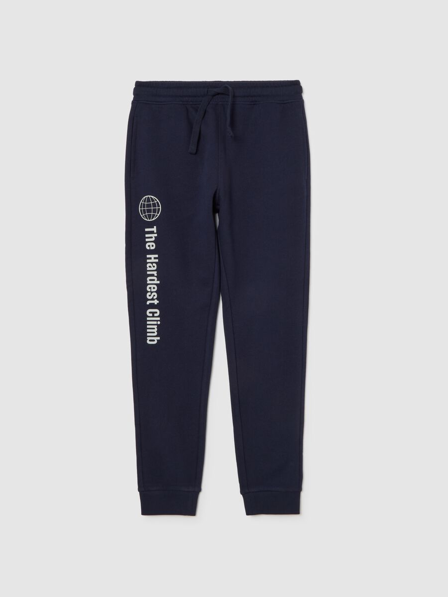 Pantaloni blu in cotone per bambino_0