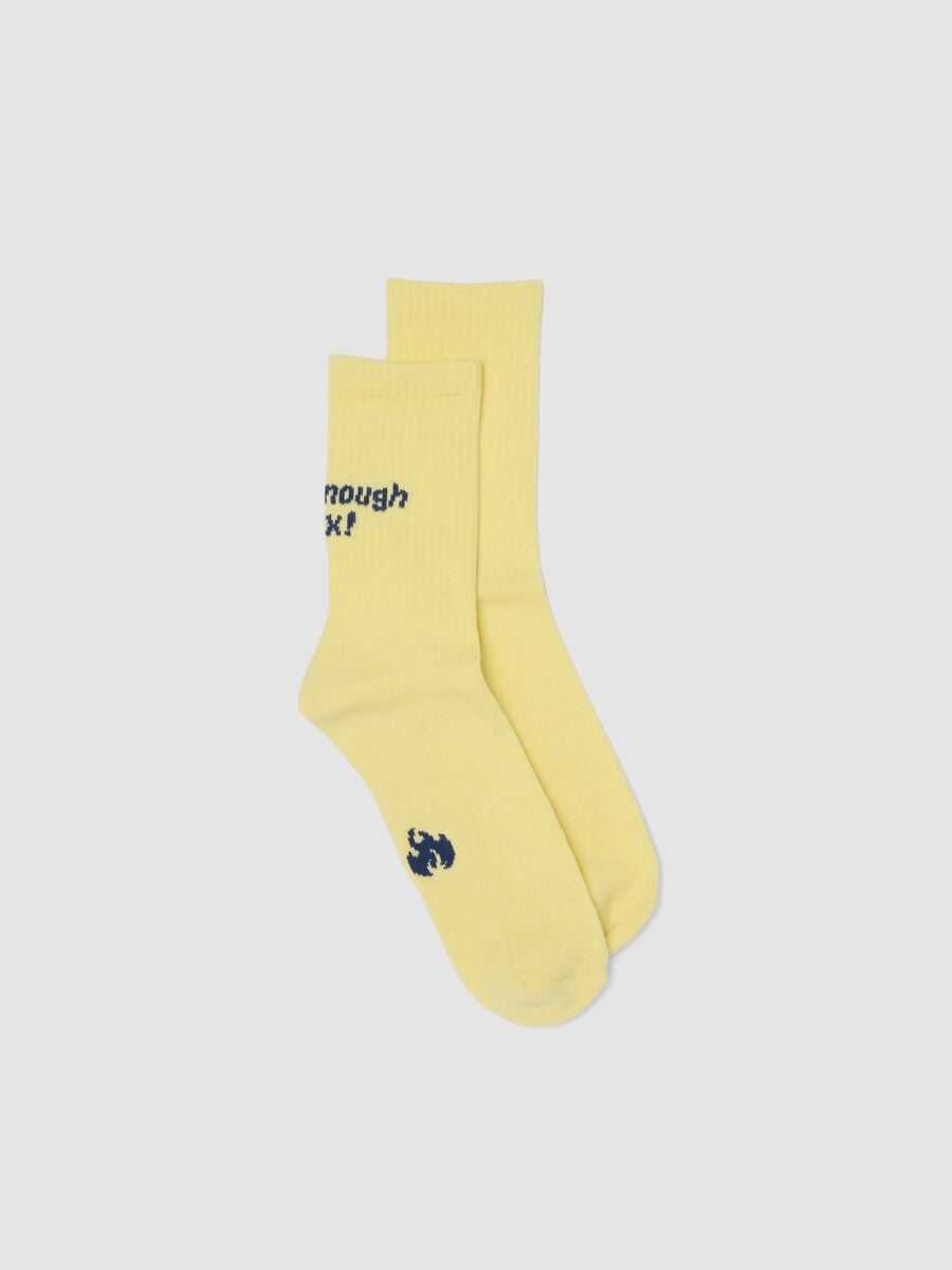 Calze sportive gialle in cotone elasticizzato_0