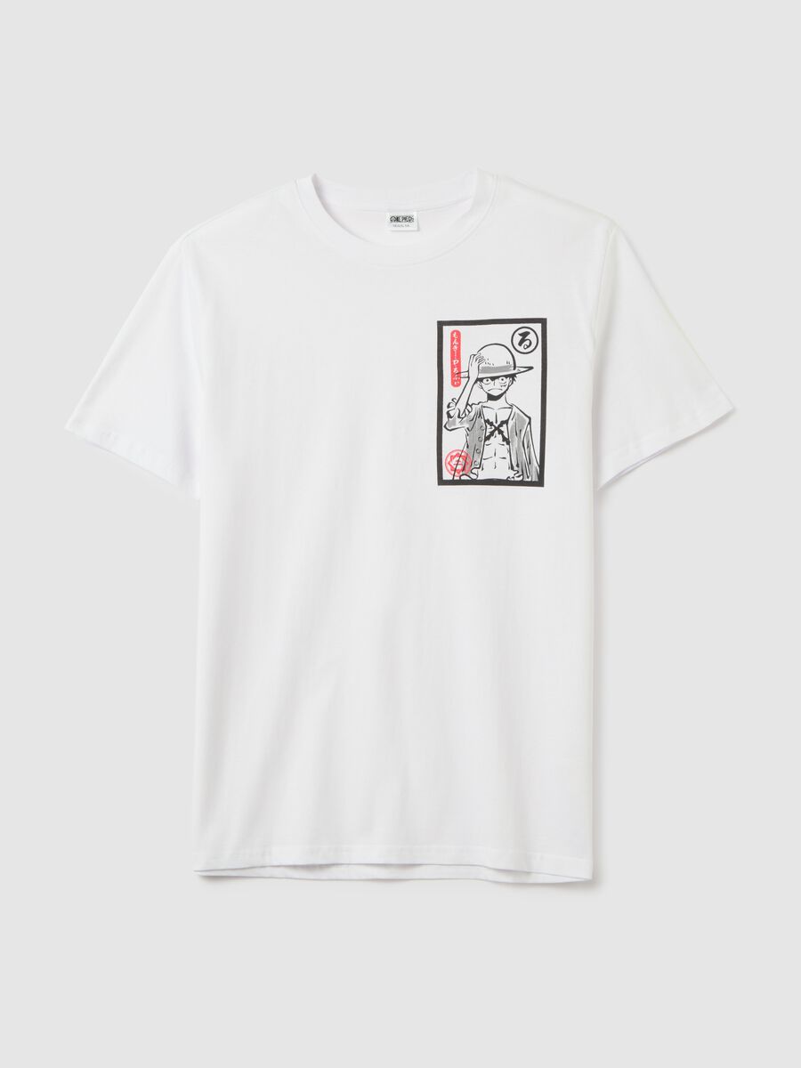 T-shirt da uomo in puro cotone bianca regular fit con stampa nera_4