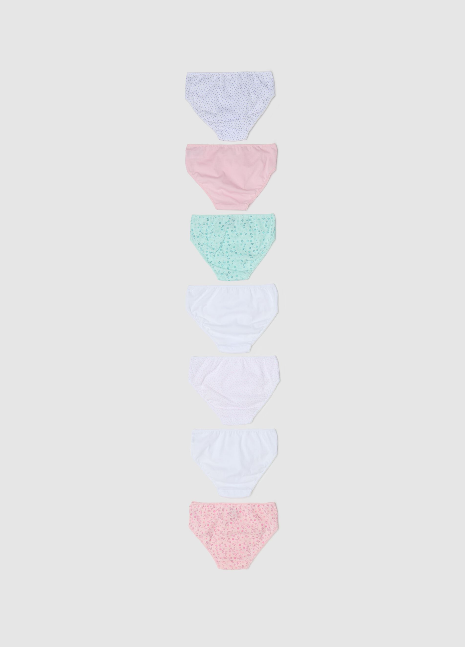 Seven-pack briefs in cotton with print