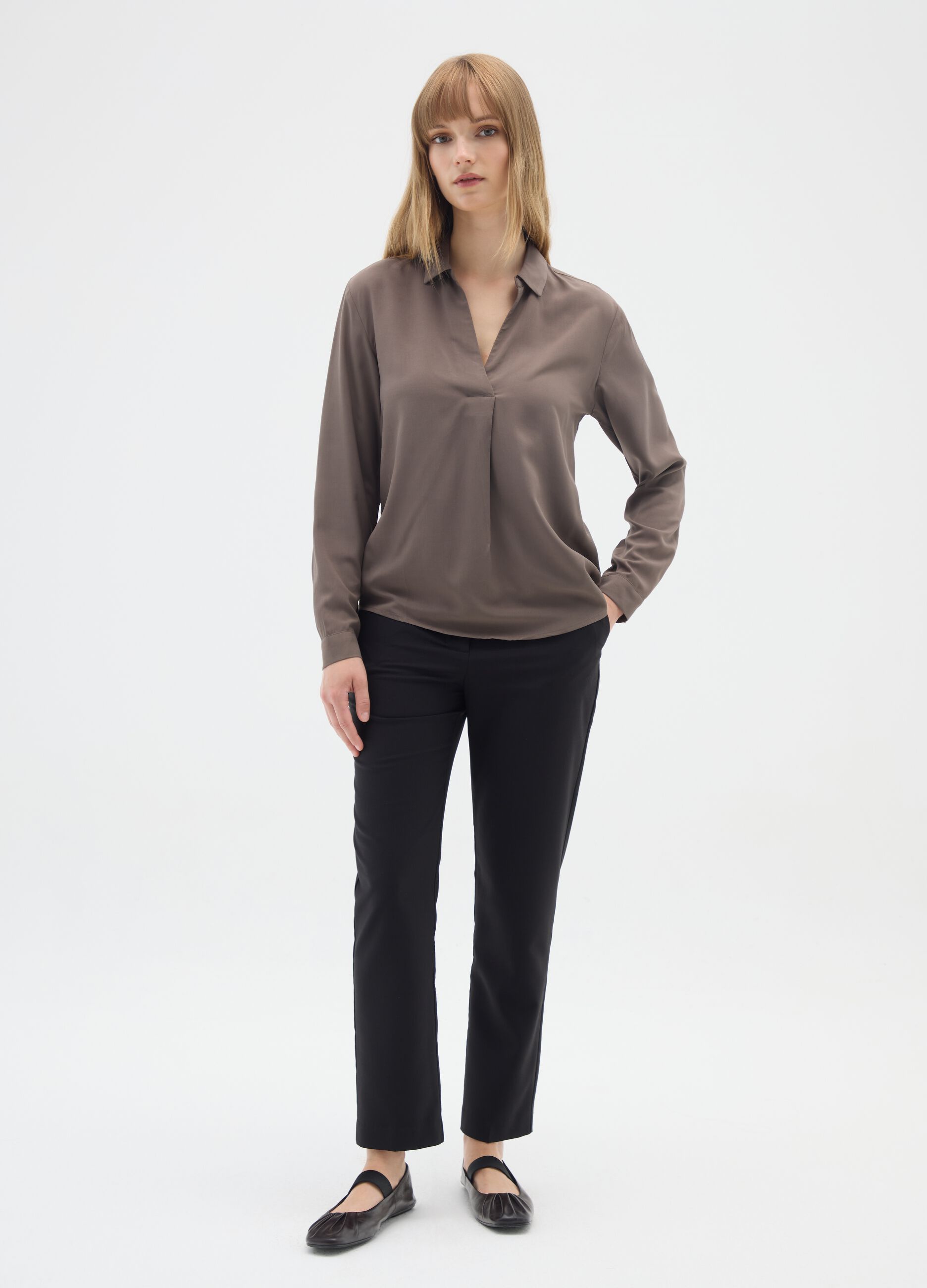 Brown Viscose Shirt