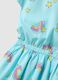 Blue pure cotton dress for girls regular fit with rainbows_3