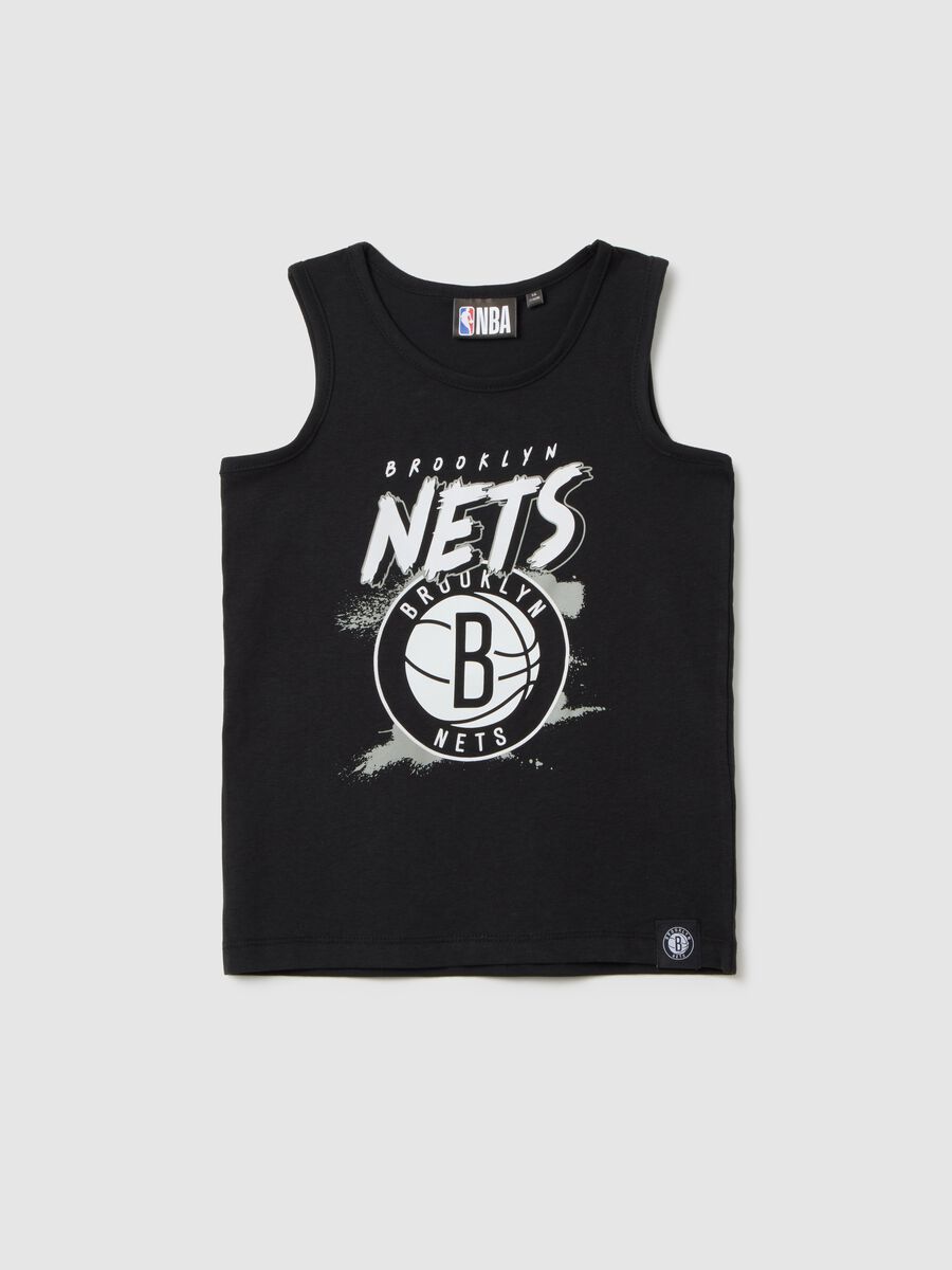 Children's black pure cotton tank top, regular fit_0