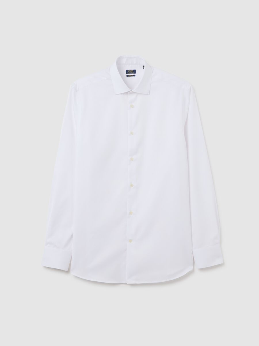 Men's white pure cotton shirt regular fit_4