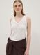 White pure cotton regular-fit tank top with openwork knit pattern_3
