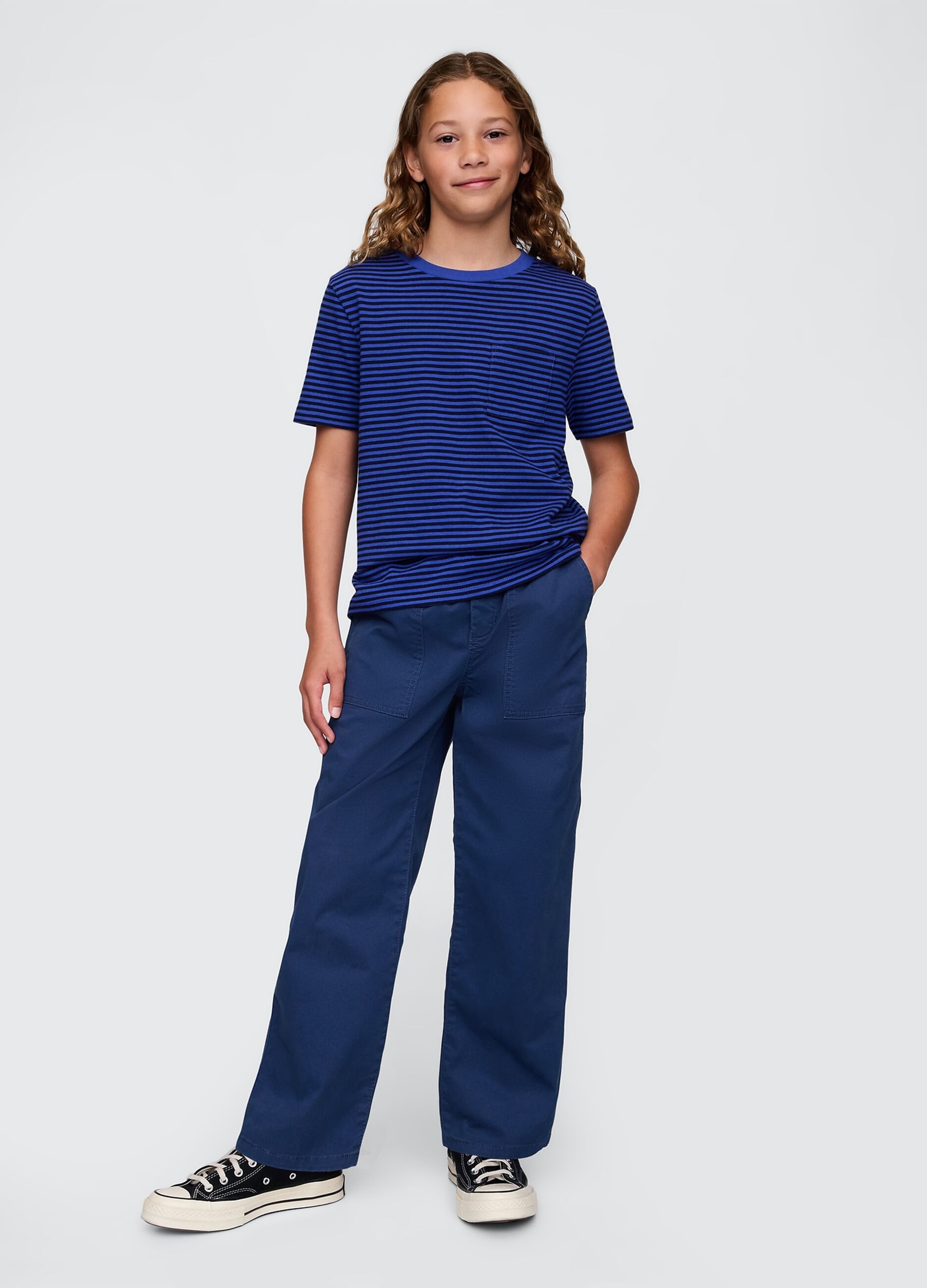 Children's blue long trousers