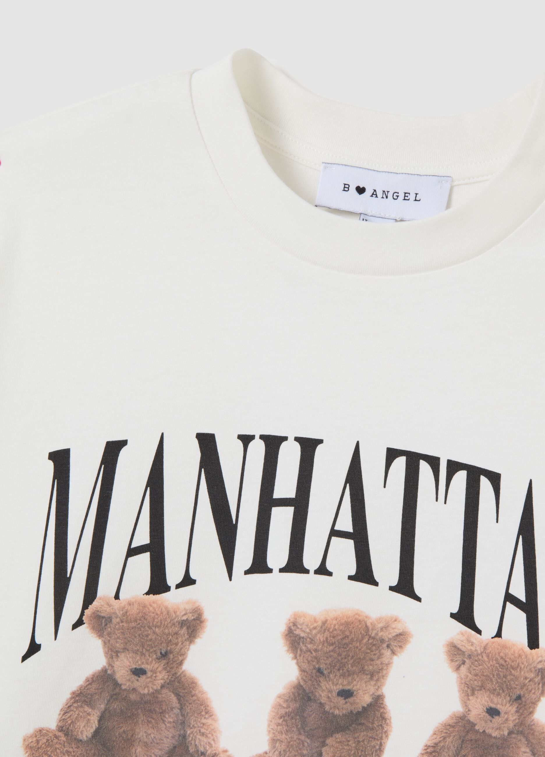 T-shirt in puro cotone bianca relaxed fit con stemma