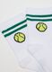 Children's white striped sports socks tripack in cotton blend_1