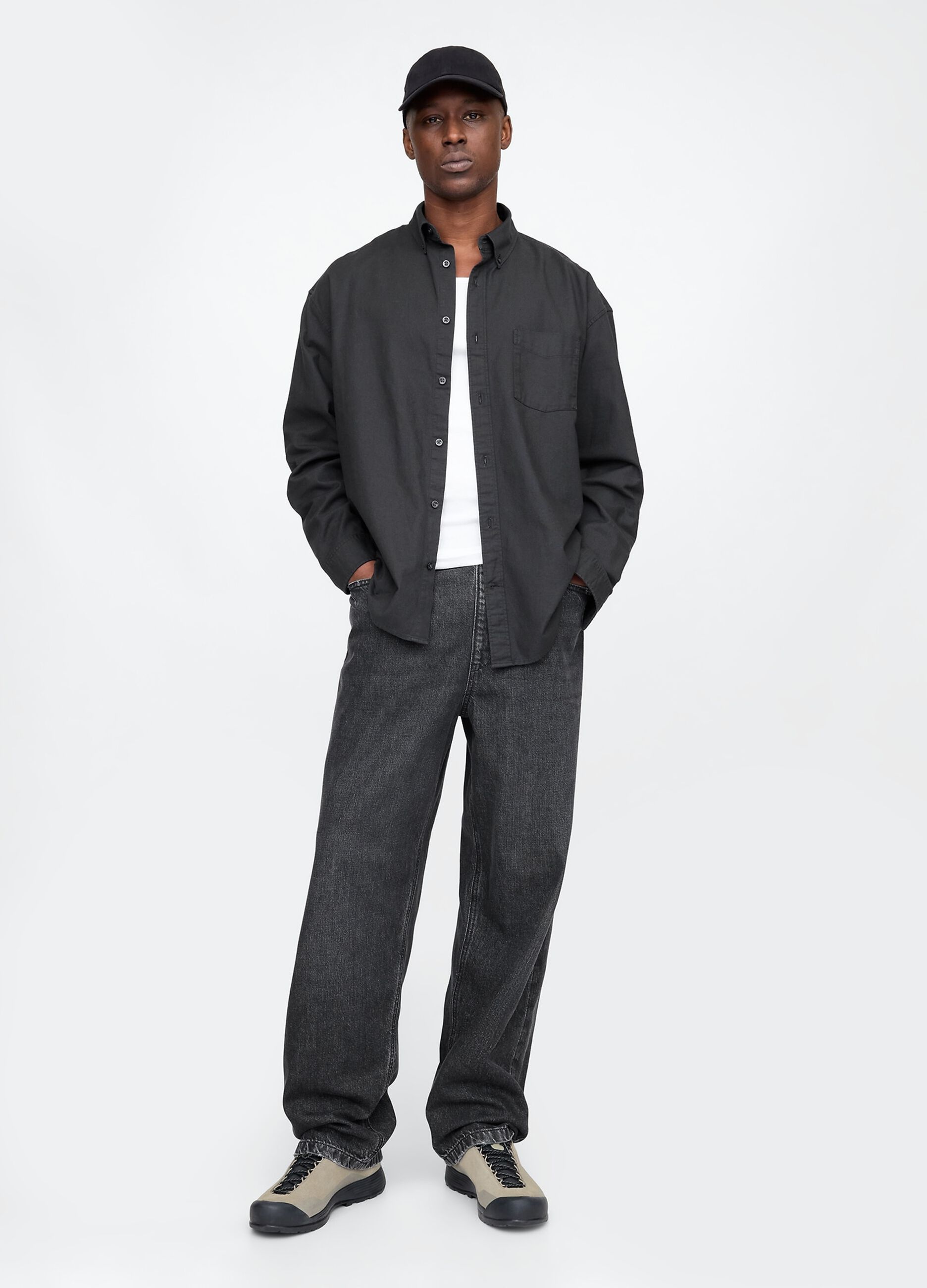 Gap Black Wide Leg Denim Trousers