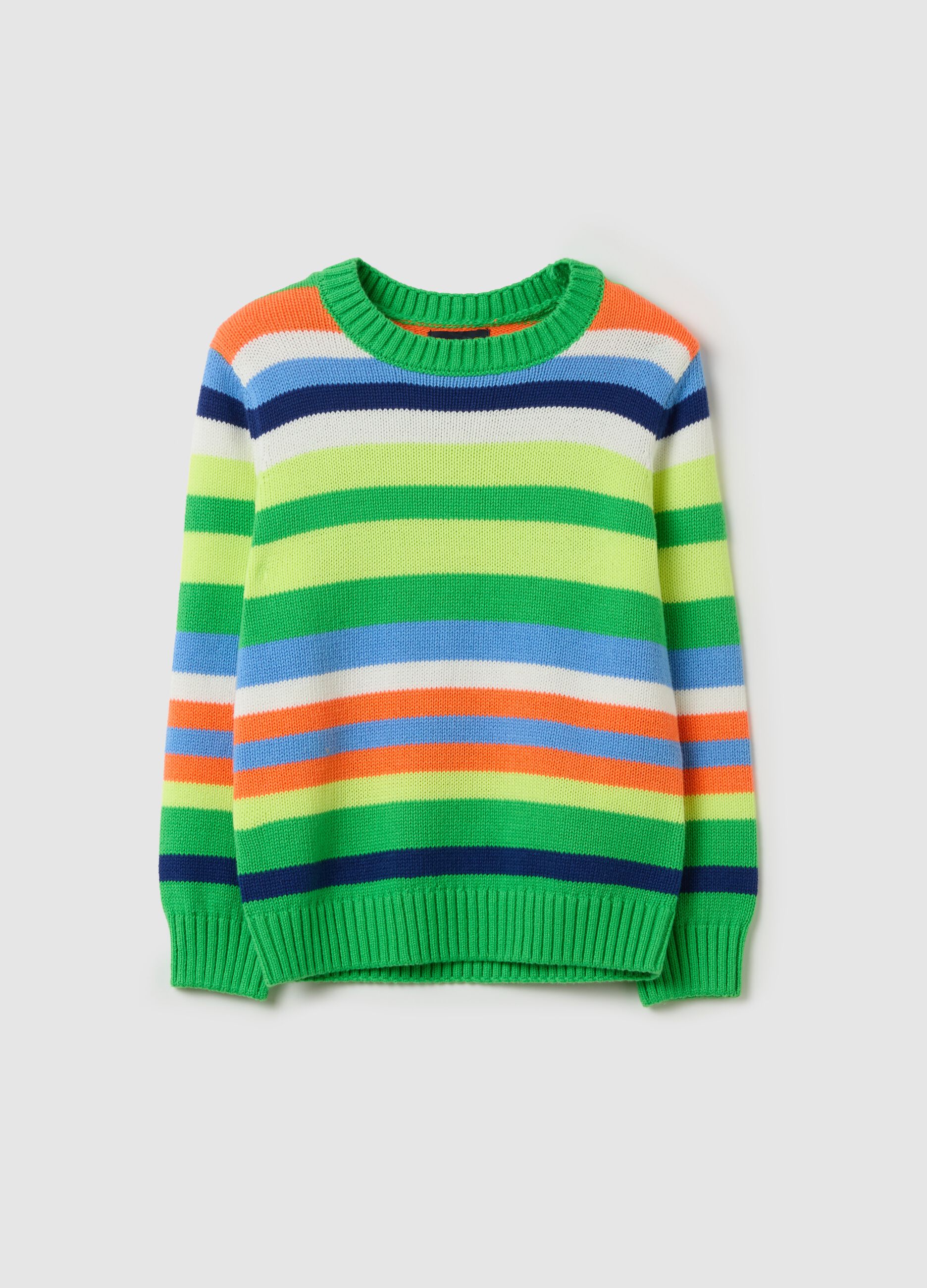 Pullover in fantasia a righe multicolore 