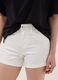 White stretch-cotton denim shorts, regular fit_3