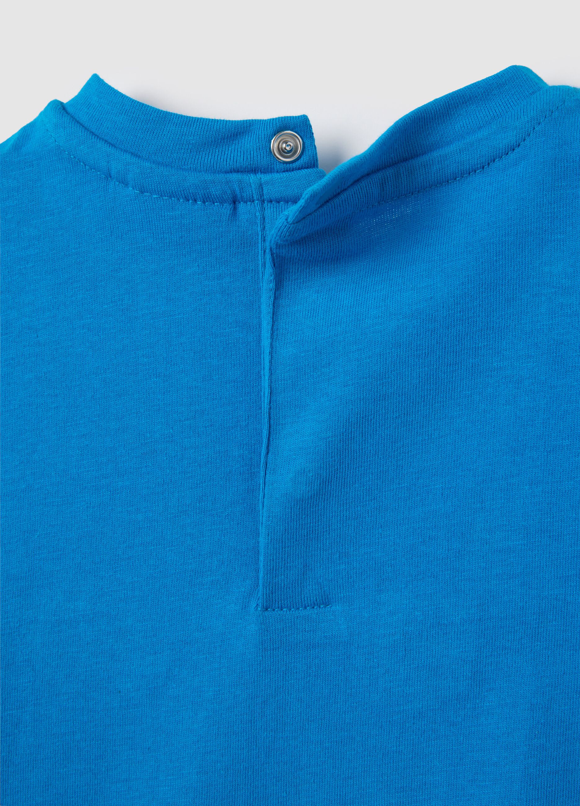 Children's blue pure cotton regular fit T-shirt with print