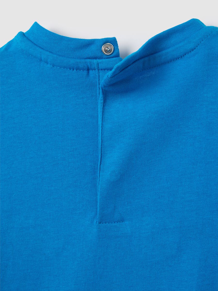Children's blue pure cotton regular fit T-shirt with print_3