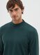 Regular fit green fleece sweatshirt_3