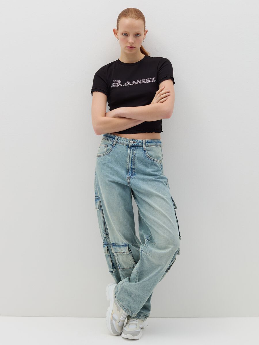 T-shirt with wavy trims_1