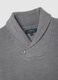 Grey Shawl Collar Regular Fit Sweater_5