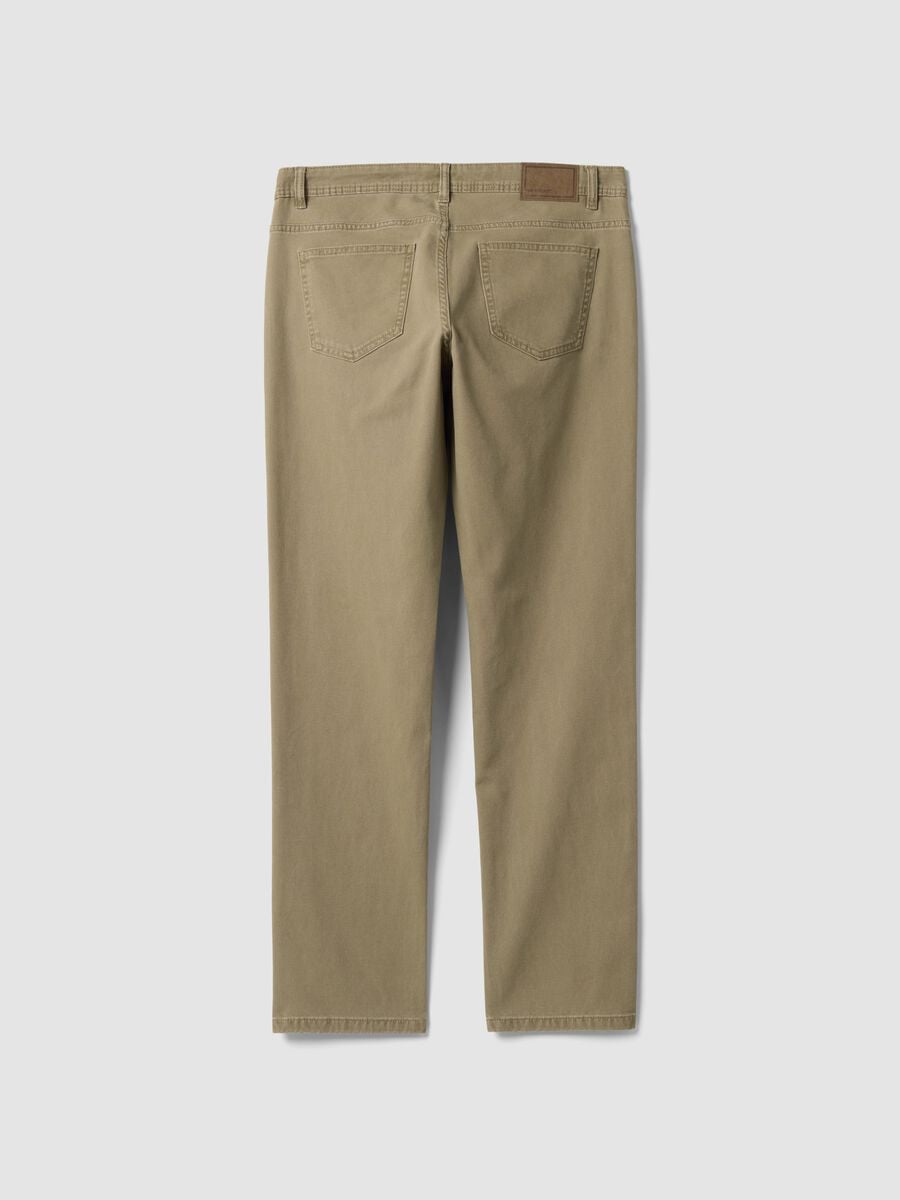 Pantaloni beige in cotone elasticizzato slim fit_7