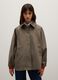 Brown cotton blend jacket with regular fit_0