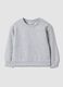 Grey crew-neck cotton and viscose blend sweatshirt with embroidered star for baby girl_0