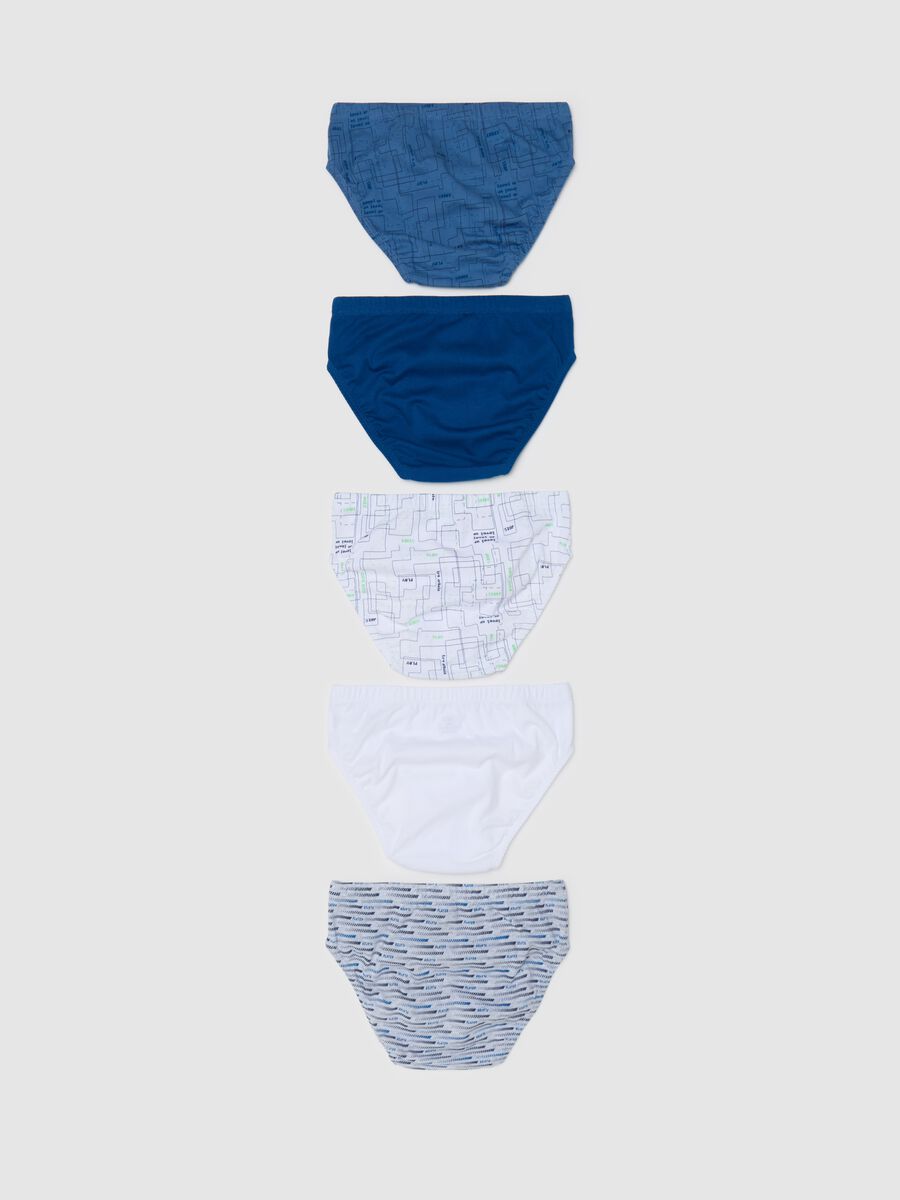 Set cinque slip in cotone con stampa "Nap Time" _1