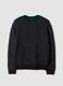 Maglione grigio scuro girocollo in lana e alpaca elasticizzate regular fit_0
