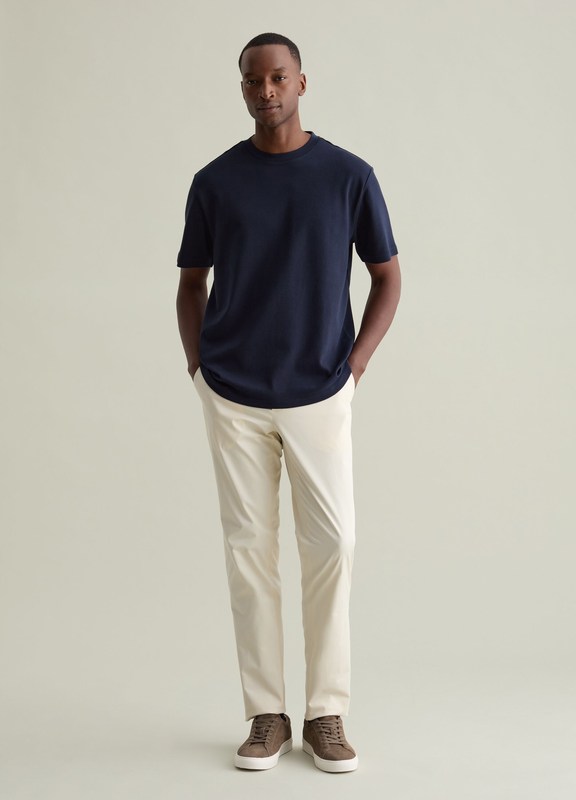 Stretch cotton chino trousers