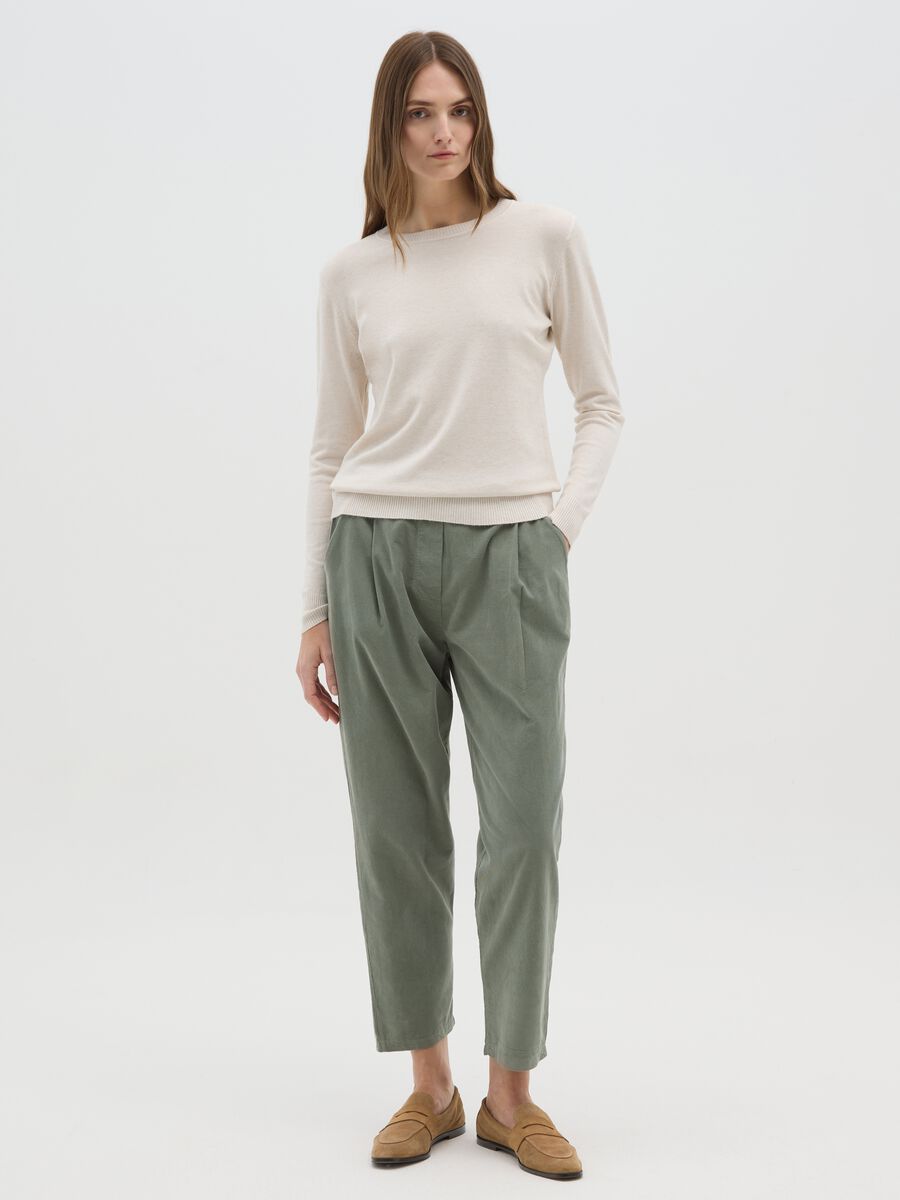 Golf beige con scollo rotondo_1