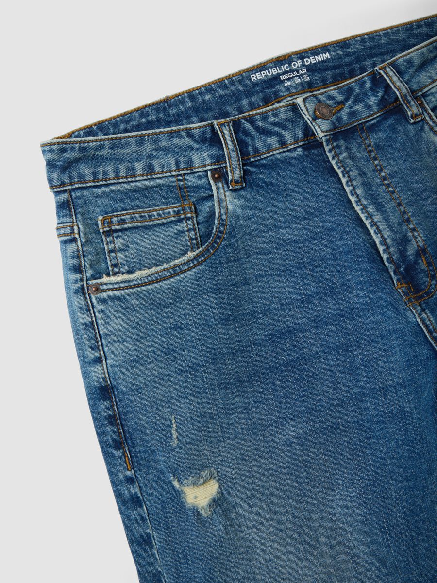 Blue denim jeans in stretch cotton, regular fit_5