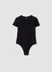 Girls' fitted black stretch cotton bodysuit_3