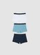 Multicolour stretch cotton boxer trunks 3-pack for boys_1