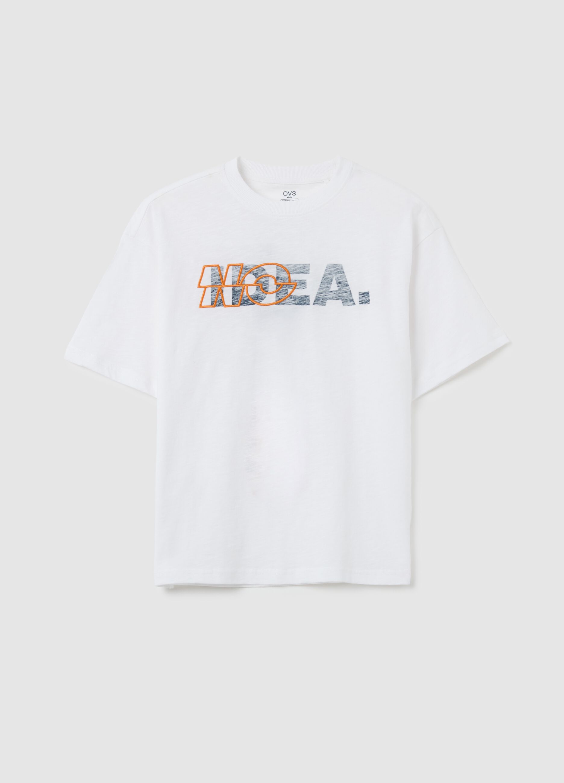 White oversized pure cotton t-shirt for boys