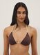 Brown triangle bikini top in stretch fabric_0