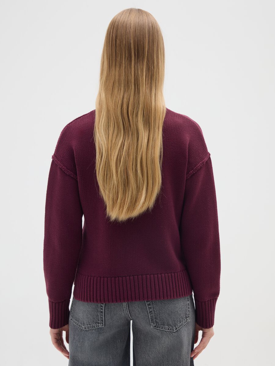 Purple Cotton Turtleneck Sweater_2