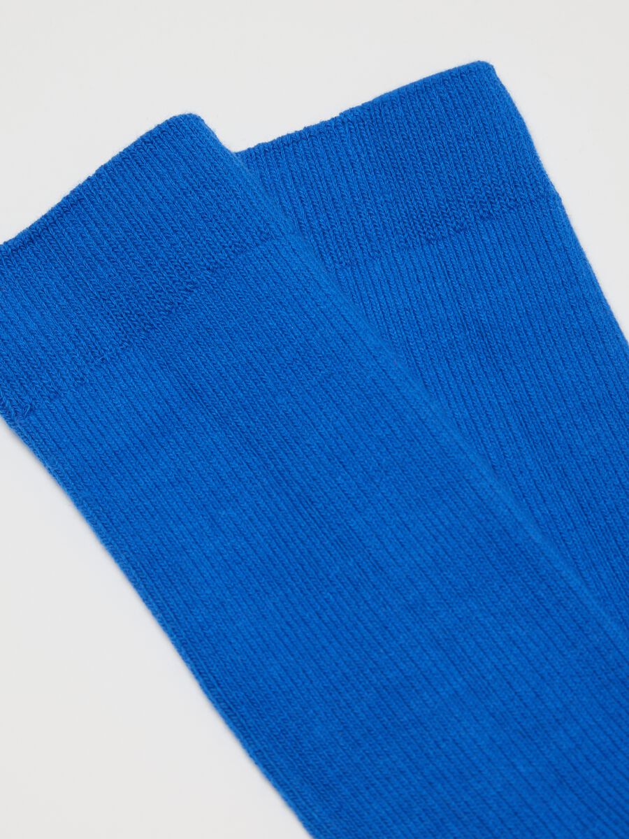 Calze midi blu in misto cotone_1
