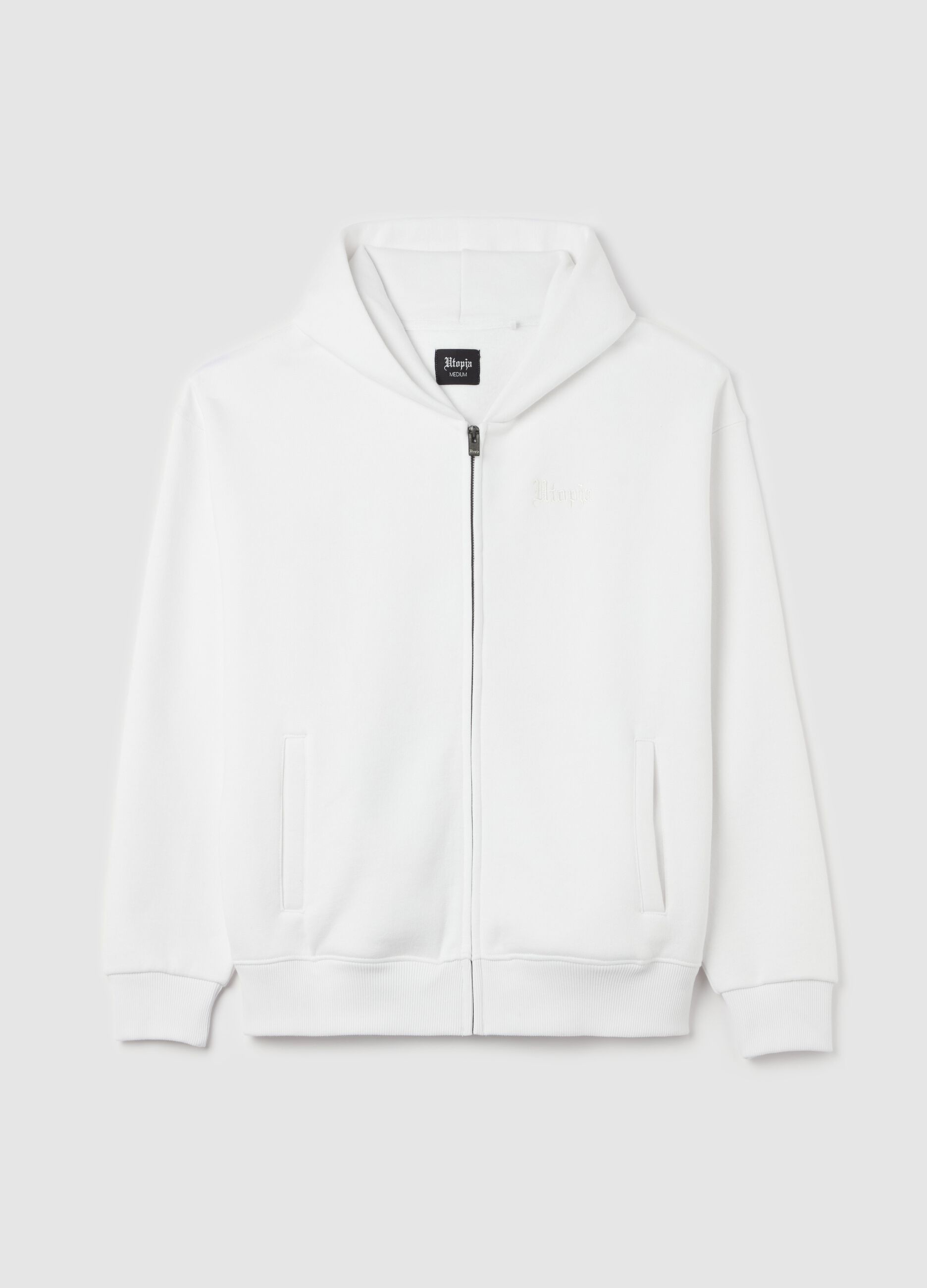 Zip Hoodie White