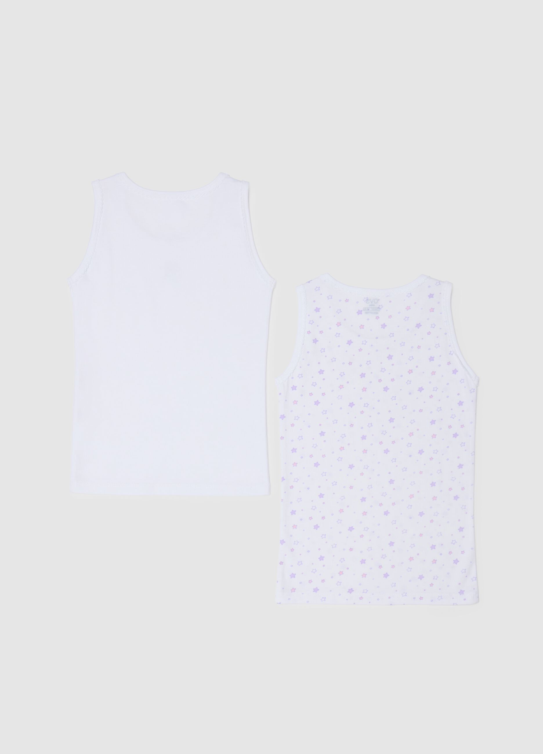Girls' cotton vest twin-pack in multicolour