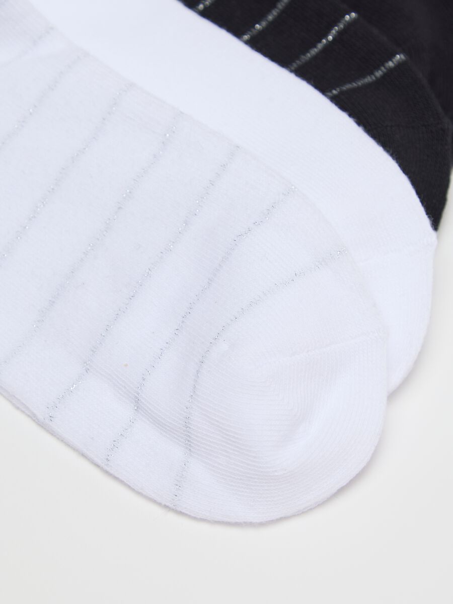 Ovs white and black stretch cotton multipack socks_2