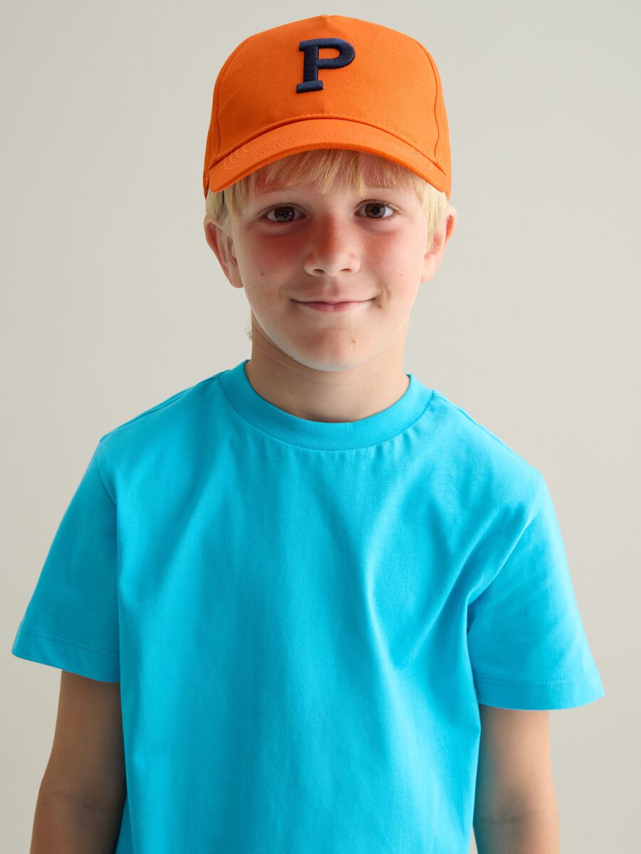 Light blue cotton T-shirt with round neck_3